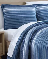 Nautica Coveside Blue Cotton Reversible Quilt Sets