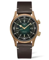 Longines Men's Swiss Automatic Legend Diver Brown Leather Strap Watch 42mm
