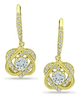 Giani Bernini Cubic Zirconia Cluster Drop Earrings in 18k Gold-Plated Sterling Silver, Created for Macy's