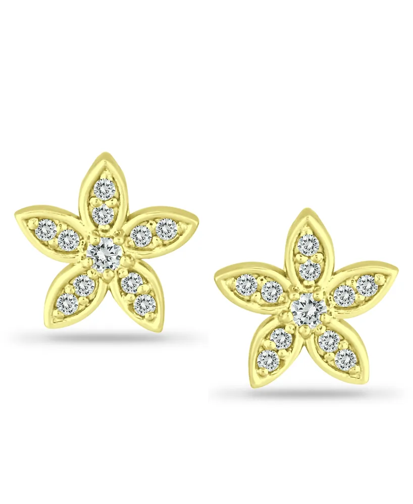 Giani Bernini Cubic Zirconia Star Flower Stud Earrings Sterling Silver, Created for Macy's Sil