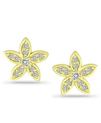 Giani Bernini Cubic Zirconia Star Flower Stud Earrings Sterling Silver, Created for Macy's Sil