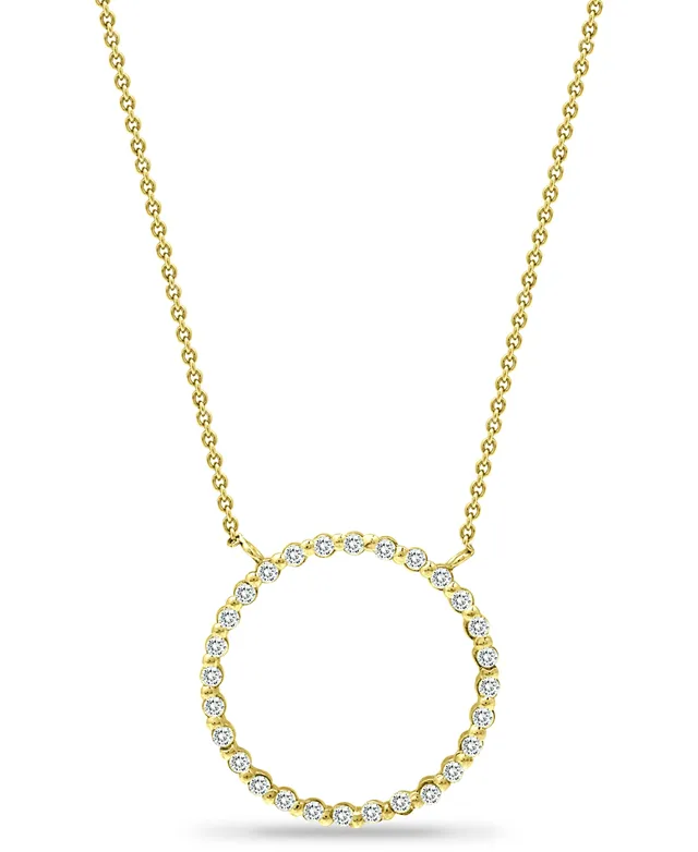 Giani Bernini Cubic Zirconia Circle Mom Pendant Necklace in 18k