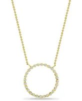 Giani Bernini Cubic Zirconia Open Circle Pendant Necklace in 18k Gold-Plated Sterling Silver, 16" + 2" extender, Created for Macy's