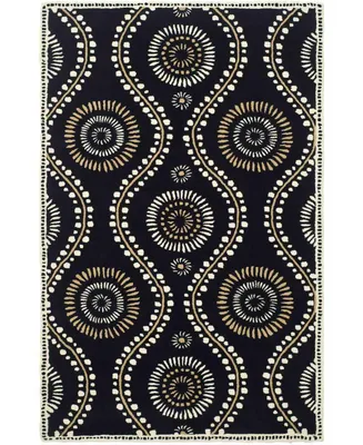 Martha Stewart Collection Ogee Dot MSR4532A Black 5' x 8' Area Rug