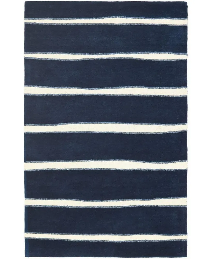 Martha Stewart Collection Chalk Stripe MSR3617C Navy 5' x 8' Area Rug