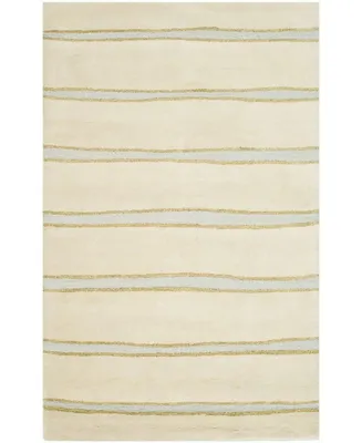 Martha Stewart Collection Chalk Stripe MSR3617A Tan and Beige 4' x 6' Area Rug