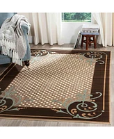 Martha Stewart Collection Scrollwork MSR4446B Brown 7'10" x 11'2" Area Rug