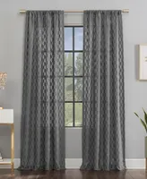 Verge 52" x 96" Geometric Clipped Jacquard Curtain Panel