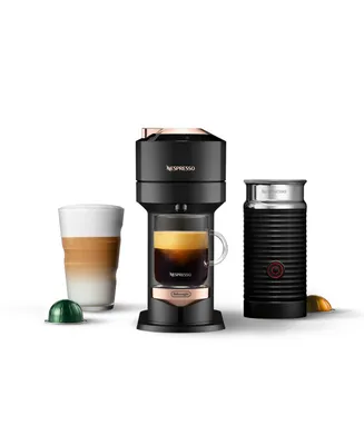 Nespresso Vertuo Next Premium Coffee and Espresso Machine by De'Longhi, Black Rose Gold with Aeroccino Milk Frother - Black Rose Gold