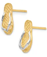 Flip Flop Earrings in 14K Gold and Rhodium Plating