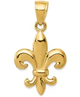 Fleur-de-Lis Charm Pendant in 14k Yellow Gold