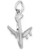 Airplane Charm Pendant in 14k White Gold