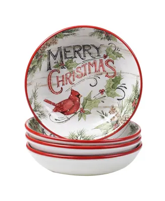 Certified International Evergreen Christmas 4 Piece Soup Bowl