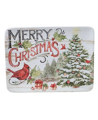 Certified International Evergreen Christmas Rectangular Platter