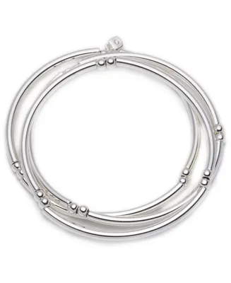 Nine West Stretch Silver Bangles, 3 Set - Silver