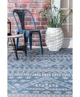 nuLoom Kandace OWDN24A Blue 5'3" x 7'6" Outdoor Area Rug