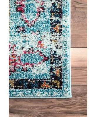 nuLoom Veronica KKCB26A Aqua 5'3" x 7'7" Area Rug