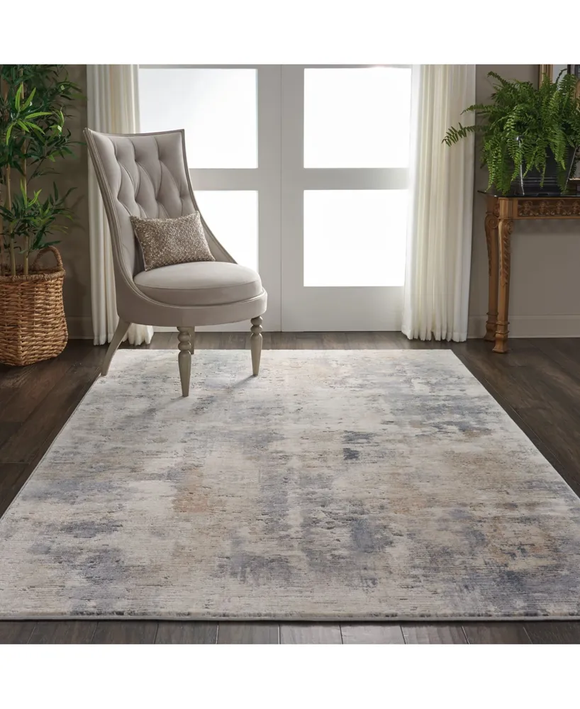 Nourison Home Rustic Textures RUS05 Beige and Gray 3'11" x 5'11" Area Rug