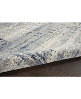 Nourison Home Rustic Textures RUS10 Ivory and Blue 5'3" x 7'3" Area Rug