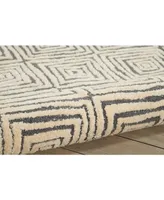 Nourison Home Deco Mod DEC01 Gray and Ivory 3'9" x 5'9" Area Rug