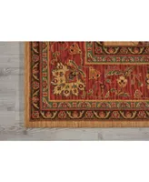 Nourison Home Living Treasures LI04 Ivory and Red 7'6" x 9'6" Area Rug