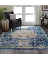 Nourison Home Ankara Global ANR03 Blue 7'10" x 9'10" Area Rug