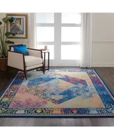 Nourison Home Ankara Global ANR04 Blue and Multi 8'10" x 11'10" Area Rug