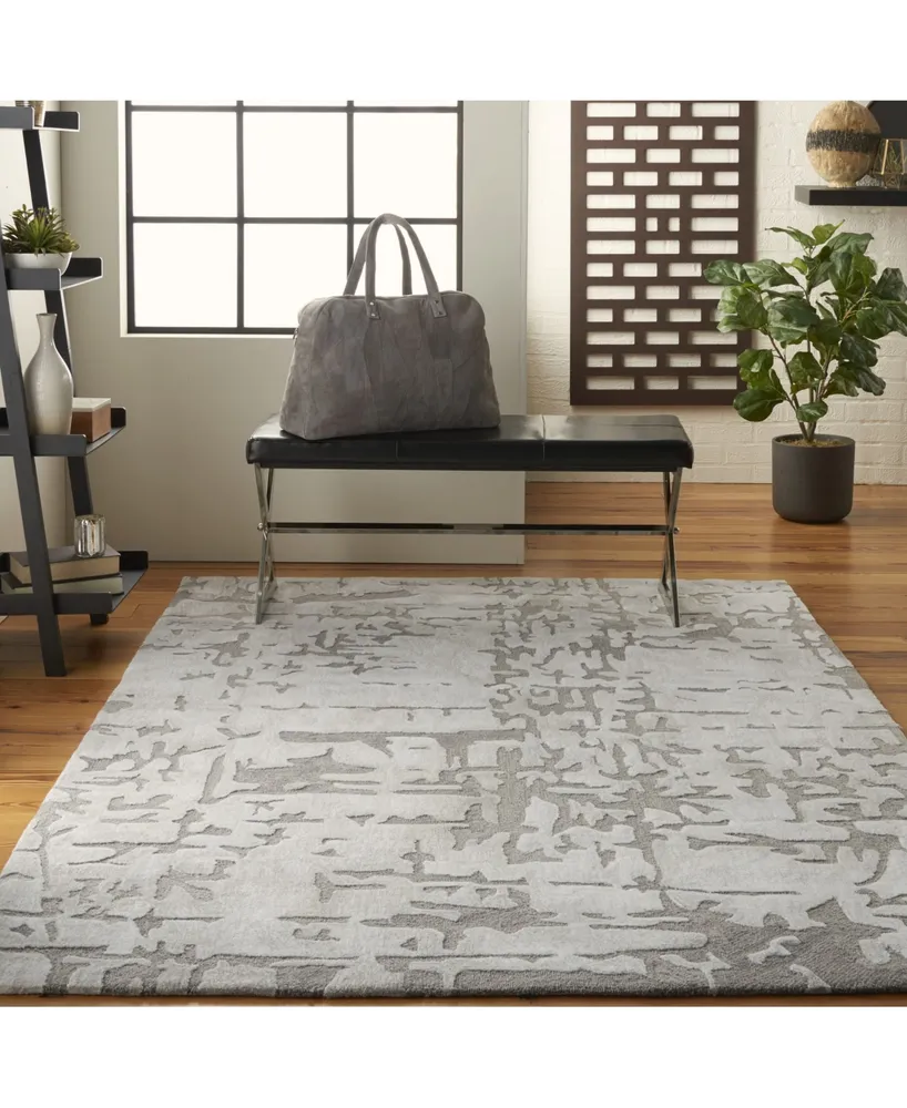 Nourison Home Symmetry SMM03 Ivory 3'9" x 5'9" Area Rug