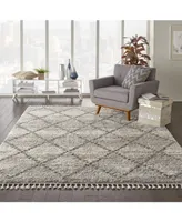 Nourison Home Oslo Shag OSL01 Ivory and Gray 7'10" x 10'6" Area Rug