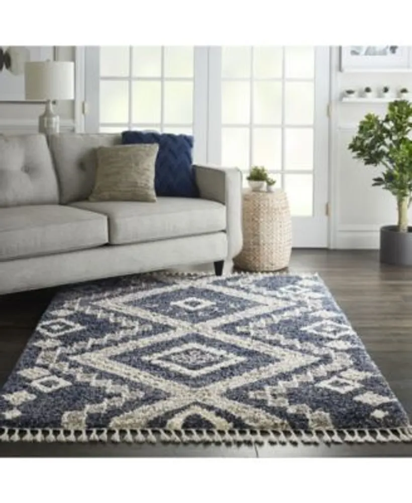 Nourison Home Oslo Shag Osl02 Denim Rug