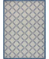 Nourison Home Country Side CTR02 Ivory and Blue 5'3" x 7'3" Outdoor Area Rug