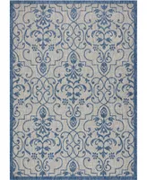 Nourison Home Country Side CTR04 Ivory and Blue 3'6" x 5'6" Outdoor Area Rug