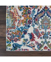 Nourison Home Ankara Global ANR06 Ivory and Blue 4' x 6' Area Rug
