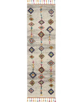 Nourison Home Nomad NMD04 Cream and Gray 2'3" x 8' Runner Rug