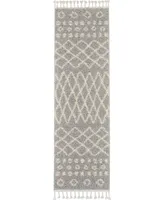 Closeout! Nourison Home Moroccan Shag MRS02 Silver 2'2" x 8'1" Runner Rug