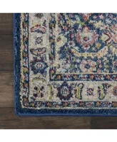 Nourison Home Ankara Global ANR13 Navy and Multi 2'4" x 8' Runner Rug