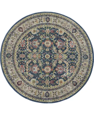 Nourison Home Ankara Global ANR13 Navy and Multi 6' Round Rug