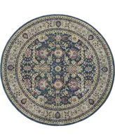 Nourison Home Ankara Global ANR13 Navy and Multi 6' Round Rug