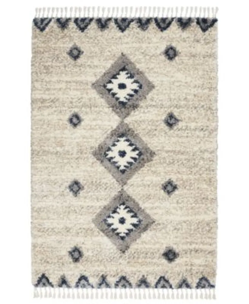 Nourison Home Oslo Shag Osl03 Ivory Blue Rug