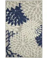 Nourison Home Aloha ALH05 Ivory and Navy 2'8" x 4' Outdoor Area Rug