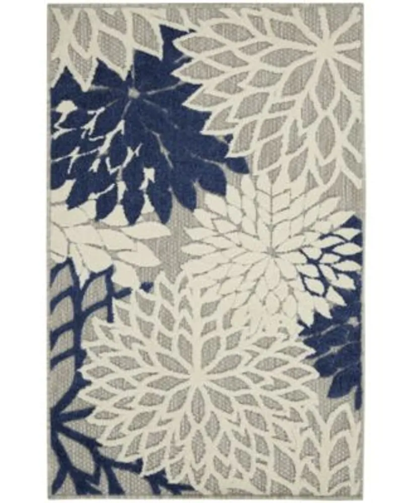 Nourison Home Aloha Alh05 Ivory Navy Rug