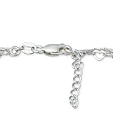 Giani Bernini Double Row Heart Ankle Bracelet 18k Gold-Plated Sterling Silver & Silver, Created for Macy's