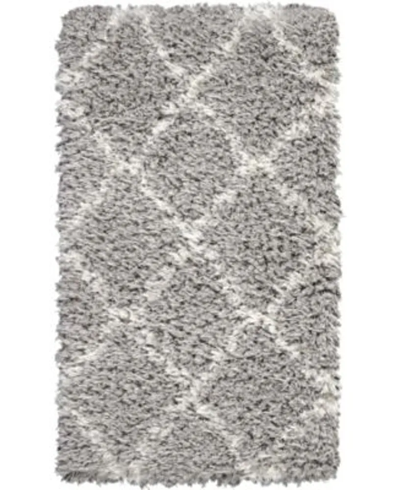 Nourison Home Luxe Shag Lxs02 Gray Ivory Rug
