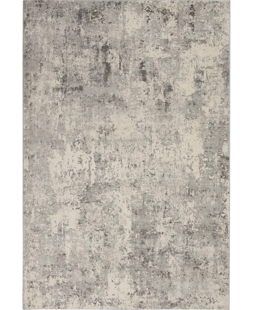 Nourison Home Rustic Textures RUS07 Gray and Beige 3'11" x 5'11" Area Rug