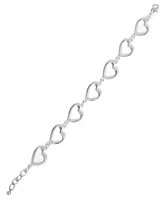 Macy's Heart Link Bracelet in Silver Plate or 18k Gold Plate