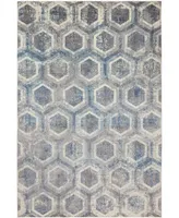 Sunbrella Modern Sm-03 Gray/Navy 8' x 10' Area Rug