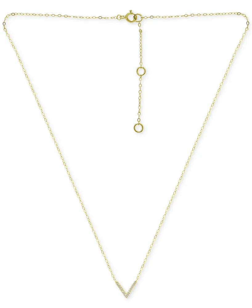 Giani Bernini Cubic Zirconia Mini-Chevron 16" Pendant Necklace, Created for Macy's