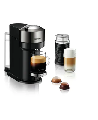Nespresso Vertuo Next Deluxe Coffee and Espresso Machine by Breville, Dark Chrome with Aeroccino Milk Frother