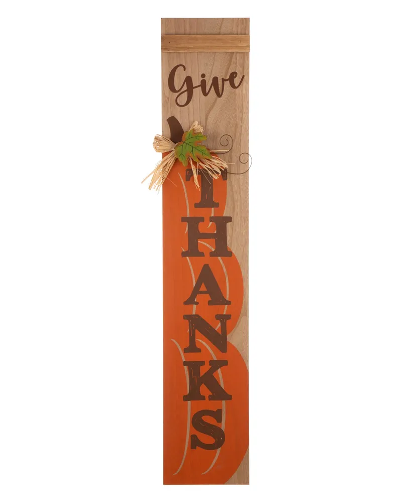 Glitzhome Thanksgiving Pumpkin Porch Sign Decor