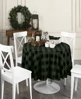 Elrene Farmhouse Living Holiday Buffalo Check Round Tablecloth 70" Round